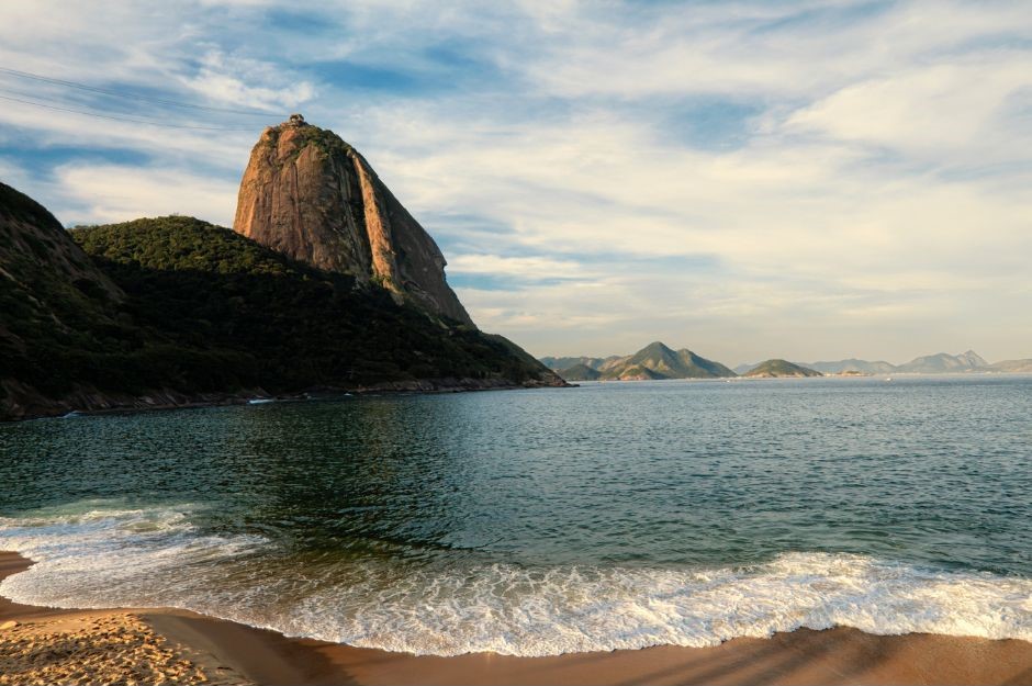 Praia Vermelha aparecendo páo de açúcar no Rio de Janeiro