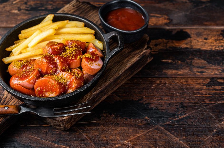Currywurst comida de rua em Berlim