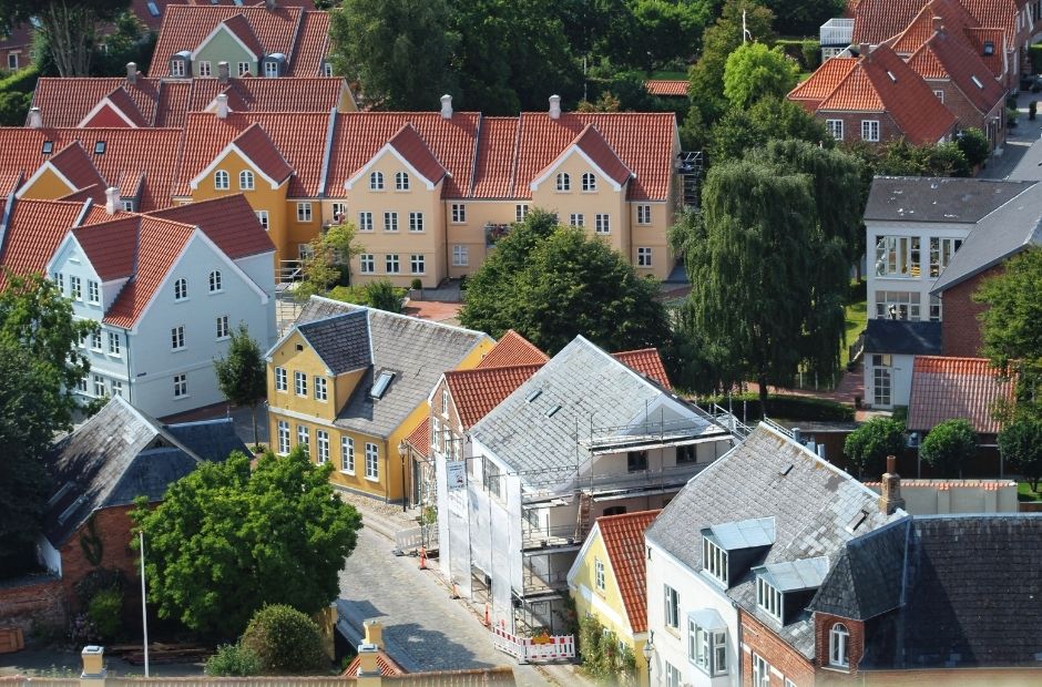 bairro residencial em Copenhague, Dinamarca