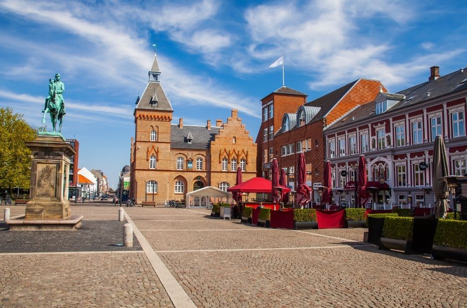 |Historic centre with marketplace, Esbjerg, Jutland, Denmark,