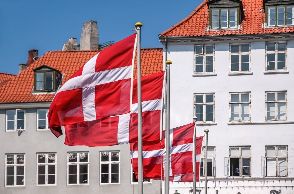 Waving Danish flag